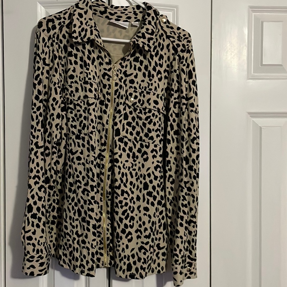 Belle by Kim gravel zip up cardigan.  Never worn.  Size large.